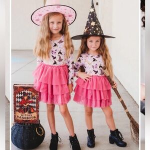 Dream big little co witch hat Halloween tutu tulle dress